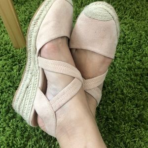 H&m espadrille wedge blush size 8